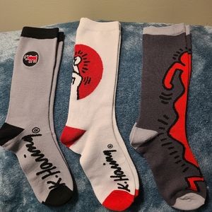 Keith Haring Kid's Recycled Crew Socks NEW